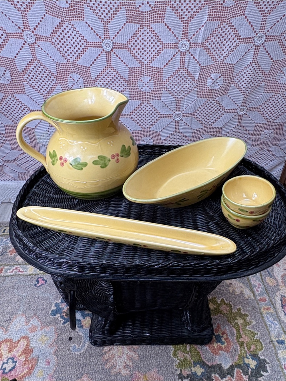 Vintage 2003 The Cellar Italian Pottery Serving Set – 5 Pieces